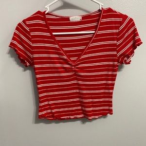 striped cinched shirt